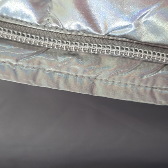 THEREABOUTS GIRLS SILVER "SHIMMER" PUFFER HOODED WINTER COAT SIZE XL 18.5 PLUS - Picture 6 of 16